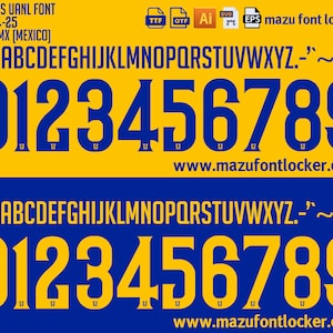 Vecteur de polices Tigres UANL 2024-25, maillots Liga MX (téléchargement numérique)