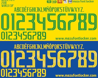 Brazil World Cup 2018 Font Vector (Digital Download)