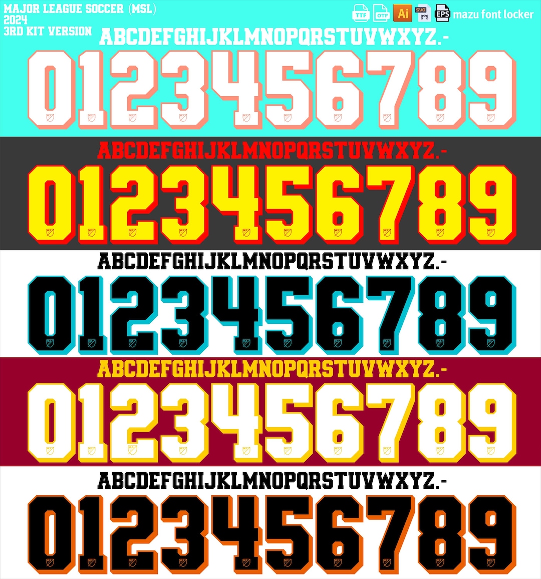 MLS 2024 Font Vector – Jersey Numbers & Letters (digital Download) - Etsy