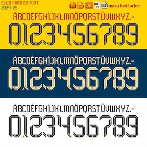 Club America 2024-2025 Font: Jersey Numbers & Letters (Digital Download)