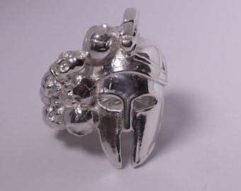 Skull Helmet Gladiator Spartan Gold Ring