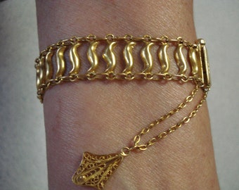 Antique Hand Made Bracelet from the Holy Land in 18K Yellow Gold