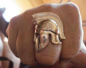 Spartan Gladiator Skull Helmet Ring