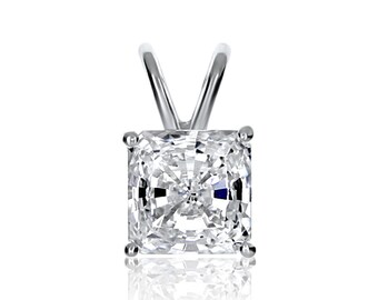 Princess Cut CZ Classic Solitaire Pendant in 14k gold