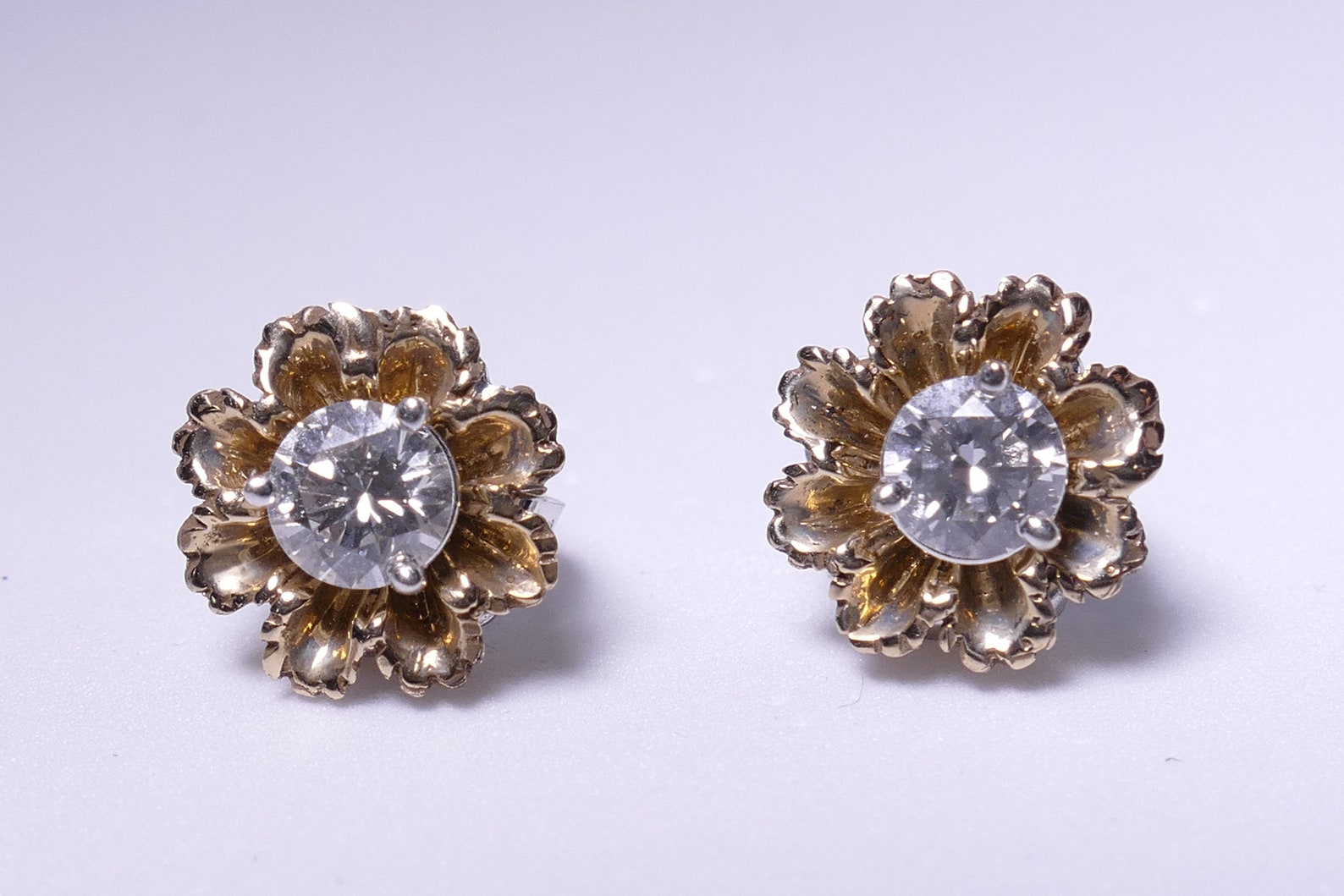 14K Gold Earring Floral Jackets Hibiscus Earring Jacket Etsy UK