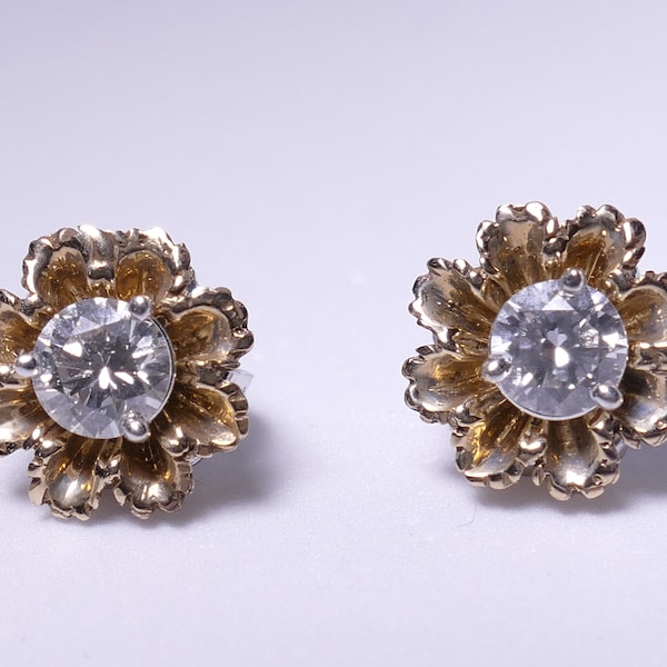 Gold Flower Earring Jackets Etsy