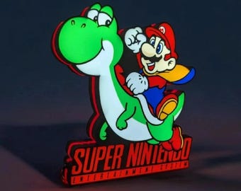 Super Nintendo Mario & Yoshi LED-Lampe – 3D-gedrucktes, anpassbares Gaming-Nachtlicht