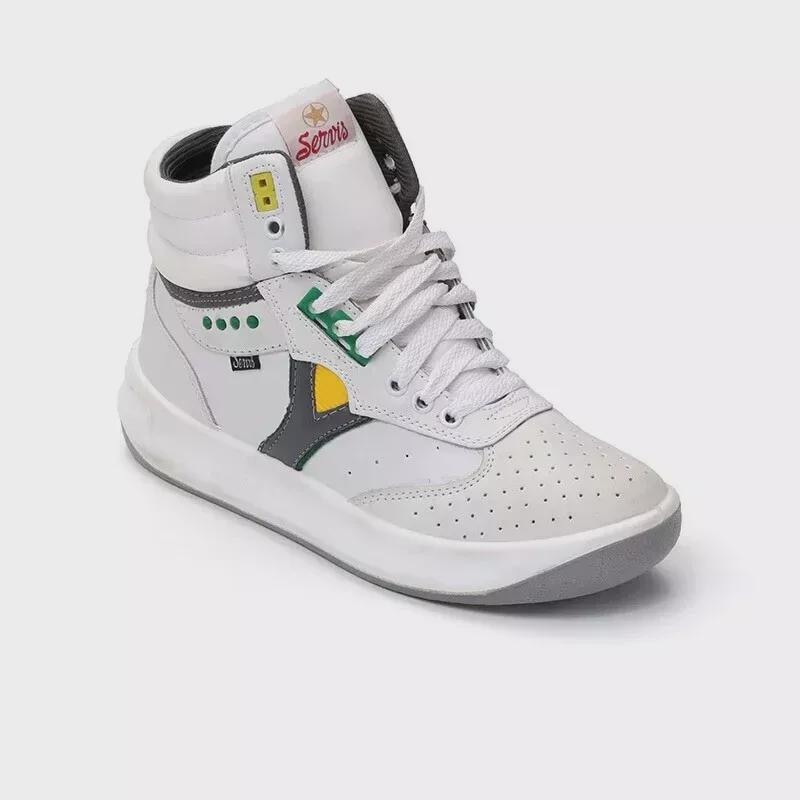 Servis Cheetah High Top Trainers White Yellow Green Shoes Afghani Tali Style OG