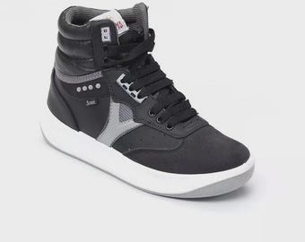 Servis Cheetah High Top Trainers Black & Grey Shoes Afghani Tali Style OG