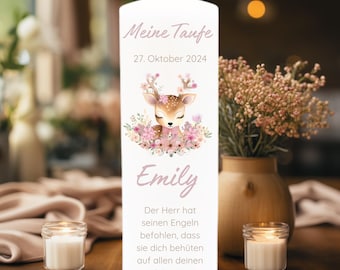 Hochwertige Taufkerze Emily - individuell- personalisiert - mit Liebe handgefertigt