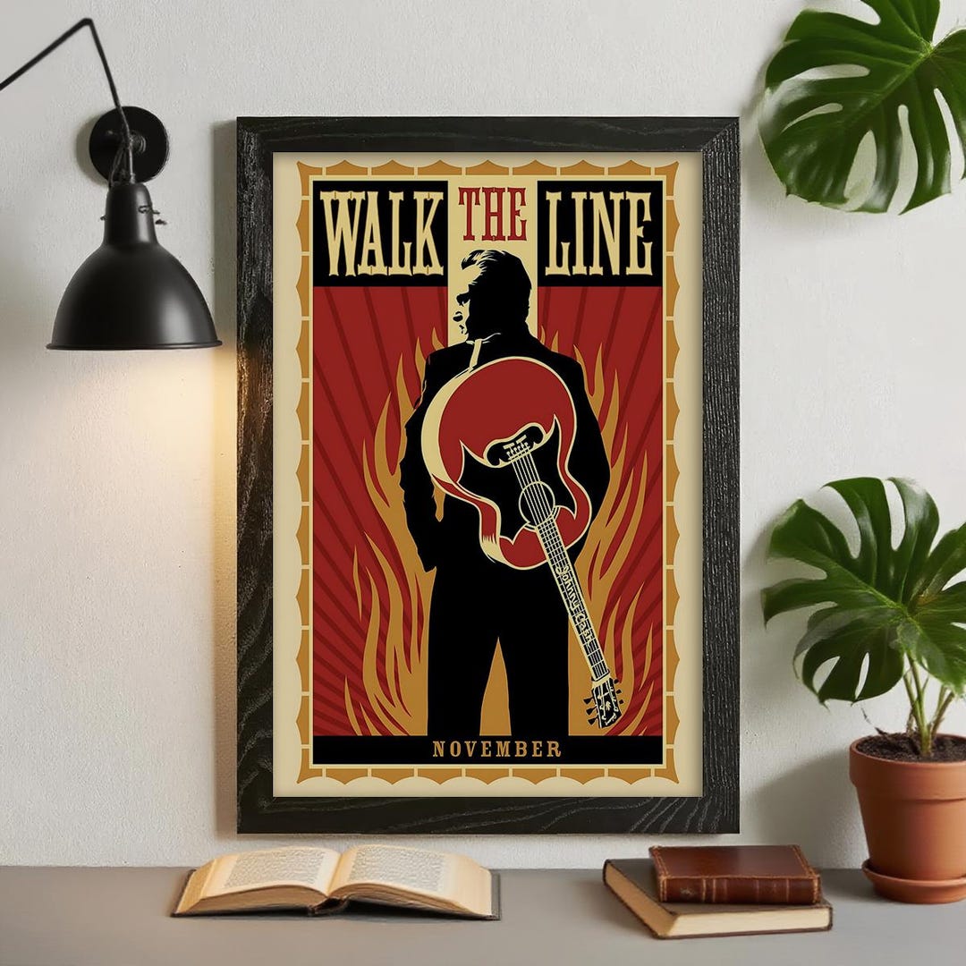 Walk the Line Johnny Cash Classic Vintage Movie Poster, HD Waterproof ...