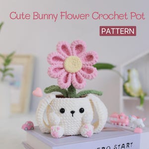 Crochet Bunny Flower Pot Pattern: Amigurumi Daisy Planter (PDF Pattern)