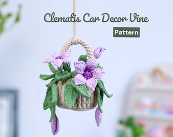 Crochet Clematis Car Decor Vine Pattern: Beginner-Friendly (PDF Pattern)