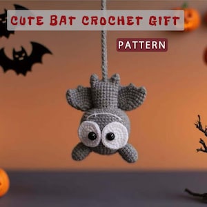 Halloween Bat Crochet Pattern | Cute Hanging Bat Ornament | Beginner-friendly DIY Gift Idea | Perfect for Bag Charms & Car Mirror Pendants