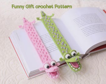 Patrón de marcapáginas de cocodrilo a crochet: PDF amigurumi fácil (apta para principiantes)