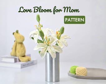Elegant Lily Crochet Pattern|Gift for Mother|PDF Pattern|crochet flowe|Housewarming gift