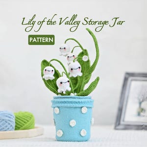 Modèle de pot de rangement au crochet Muguet (PDF numérique)