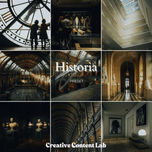 Historia Lightroom Presets | Vintage Analog Film Effects for Mobile & Desktop | Retro, Moody, Aesthetic, and Grainy Filters