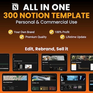300+ Comprehensive Notion Templates: Digital Planner, Goal Tracker, Finance & Travel Organizer - All in One Planner