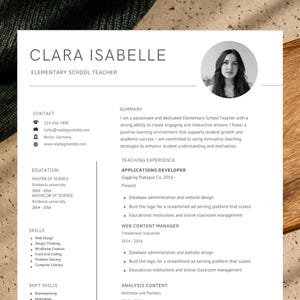 Plantilla de currículum para docente de escuela moderna (Word, Google Docs y Pages), la mejor plantilla de currículum y carta de presentación para docentes, primaria, secundaria y preparatoria.