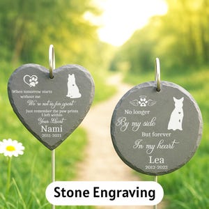 Custom Engraved Dog Memorial Stone – Slate Pet Grave Marker with Name, Dates, Breed Image & Heartfelt Quote  Remembrance Gift for Dog Owners