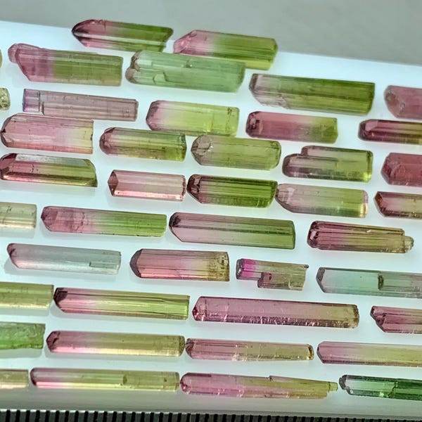 58.50 Ct Well Terminated Tourmaline Bi Colour Crystals Lot From Afghanistan