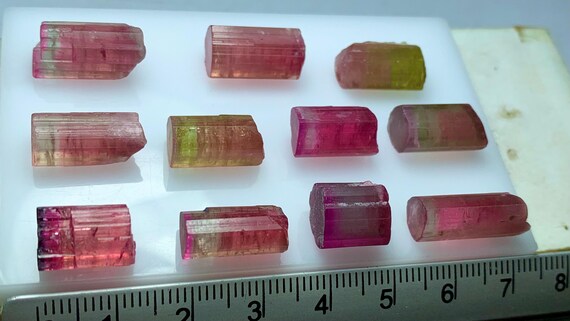 アフガニスタン産、92.00カラットの良質トルマリンバイカラー結晶