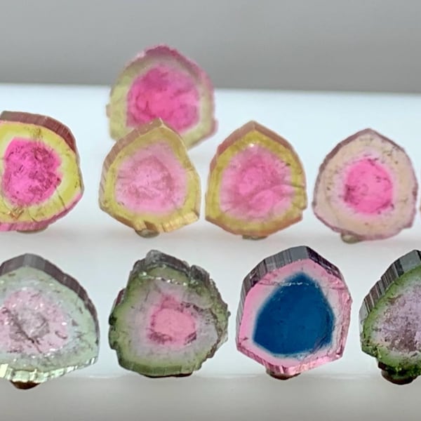 35.60 Ct Well Polished Tourmaline Watermelon Bi Colour Pairs Slices  From Afghanistan