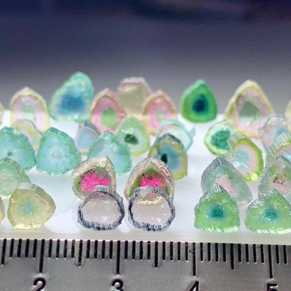 51.00 Ct Well Polished Blue Watermelon Tourmaline slices  From Afghanistan