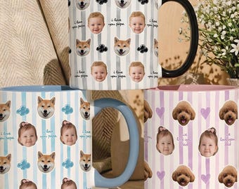 Custom Photo Mug for Grandpa Papa, Baby Face Coffee Cup, Custom Baby Mug, Gift for Grandpa, Fathers Day Gift, Pops Dada gift, Mug for Dad