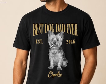 Personalized Best Dog Dad Ever Shirt, Custom Pets Photo Shirt for Dog Dad, Fathers Day Gift for Dog Dad, Vintage Photo Shirt, Husband Gift