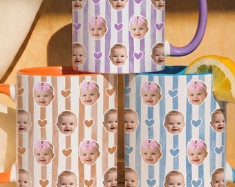 Mug visage de bébé personnalisé, Mug papa, Mug papa, photo cadeau papa avec enfants, mug fête des pères, cadeau papa, cadeau maman, cadeau nouvelle maman