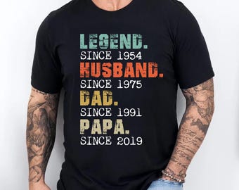 Chemise personnalisée papa mari mari, chemise personnalisée fête des pères avec surnom et année, cadeau fête des pères pour grand-père