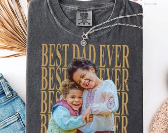 Chemise photo personnalisée meilleur papa de tous les temps pour papa, chemise personnalisée pour la fête des pères avec photo d'enfants, chemise papa rétro, chemise meilleur papa de tous les temps, cadeau papa