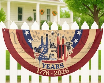 250th Anniversary Fence Flag, Patriotic Fence, We The People Banner, 1776 2026 Banner, American Flag Porch Banner, Semiquincentennial Decor