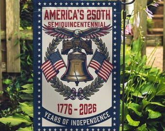 Drapeau de jardin américain 250 ans, 250e anniversaire patriotique des États-Unis, 1776-2026 commémoratif, drapeau de jardin américain