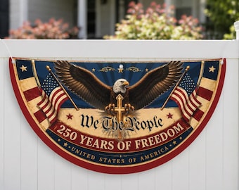 USA 250th Anniversary Patriotic Pleaing Bunting Banner, America 1776–2026 Semicircle Fence Flag, Semicircle Flag, 4th Of July Gift