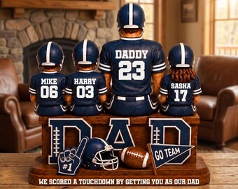 Personalized We Caught the Best Dad Wooden Block, Custom  Baseball Dad Gift, Father's Day Keepsake from Kids, Sport Family Block Decor
