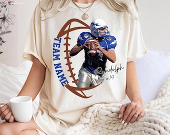 Custom Name and Number Football Player Shirt, Mom Football T-Shirt, Custom Team Name Shirt, High School Football Tee, Game Day Shirt