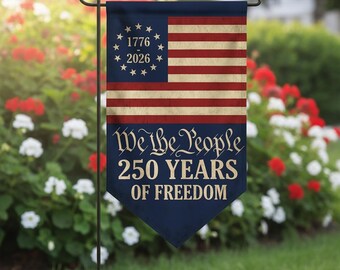 We The People 250 Years Triangular Flag, 2026 Semiquincentennial Decor, America 250 Porch Decor, Betsy Ross Banner, 4th Of July Gifts