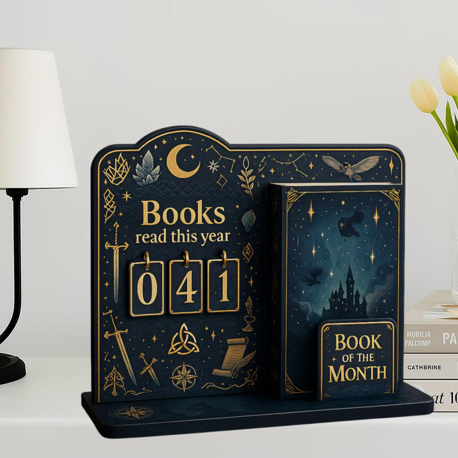 Magic Book Stand Personalized Fantasy Book Tracker Stand – Magical Reading Tracker ...