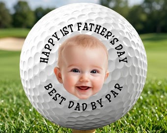 Custom Father's Day Gift Photo Golf Ball, Personalized Face Golf Ball for Dad, Best Dad By Par, New Dad Gift, Personalized Golf Gift for Him