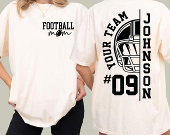Benutzerdefinierte Fußball-Mamma-Shirts, personalisiertes Fußball-T-Shirt, Spieltag Fußball-Hoodie, Name und Nummer Fußball-Sweatshirt, Fußballmannschaft-T-Shirt
