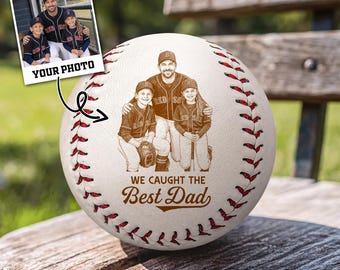 Personalized Photo on Baseball Ball, Custom Baseball Gift, Custom Your Kids Picture Father's Day Present, Father’s Day Gift from Kids