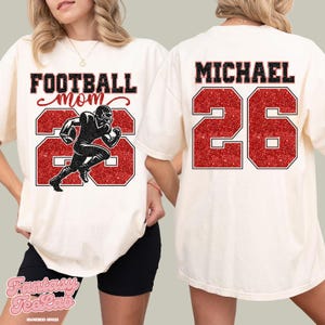 Football Mom Shirt, Custom Football Shirt, Faux Glitter Football Mom Shirt, Football Mom Tee, Game Day Shirt, Football Mom Gift