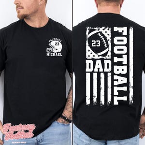 Football Dad Shirt, Custom Name and Number Football Shirt, Game Day Shirt, Football Lover Shirt Gift, Sports Dad Tee, Football Season