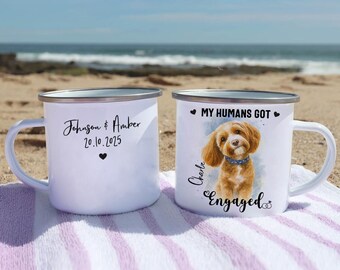 My Humans Are Getting Married Mug, Custom Dog Wedding Mug, Engagement Gift For Couple, Dog Lover Wedding Mug, Custom Pet Portrait