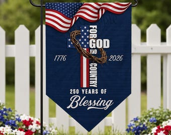 American 250 Years of Blessing Triangular Flag, We The People Garden Banner, 4th of July Decorations for Home, Yard, Garden Decor Banner
