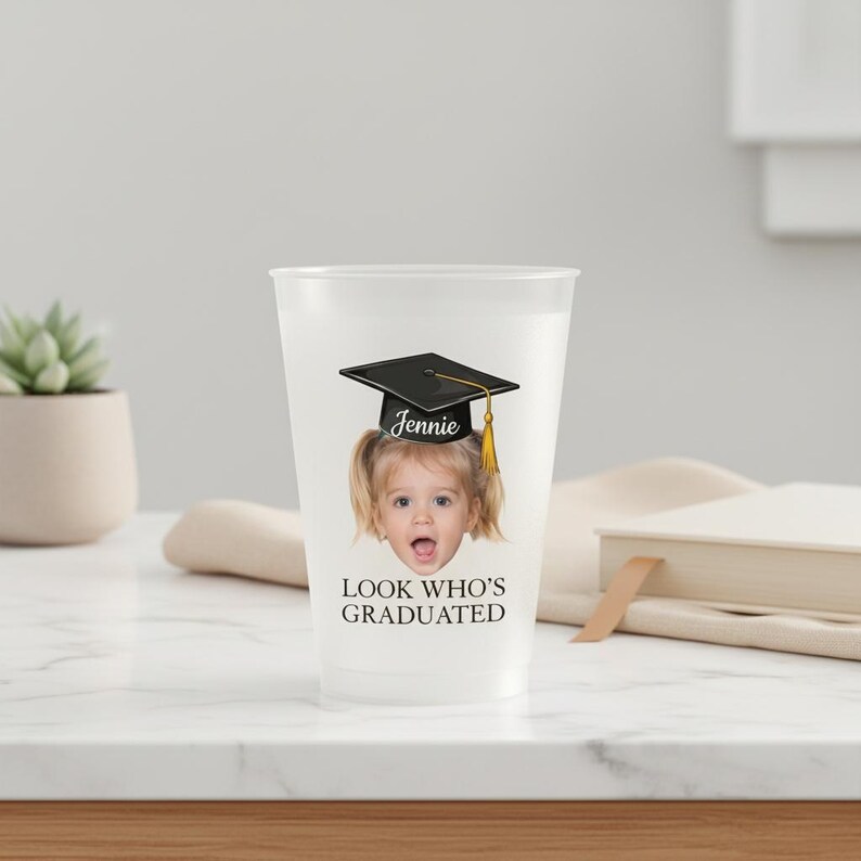 Custom Vintage Childhood Photo Graduation Frosted Cup, Look Who's ...