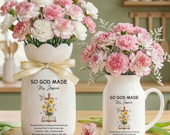 Personalized Teacher Appreciation Vase, Christian Teacher Flower Vase, Church Teacher Gift, Religious Teacher Gift